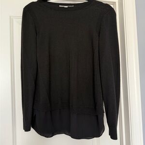 LOFT Black Ribbed Sweater